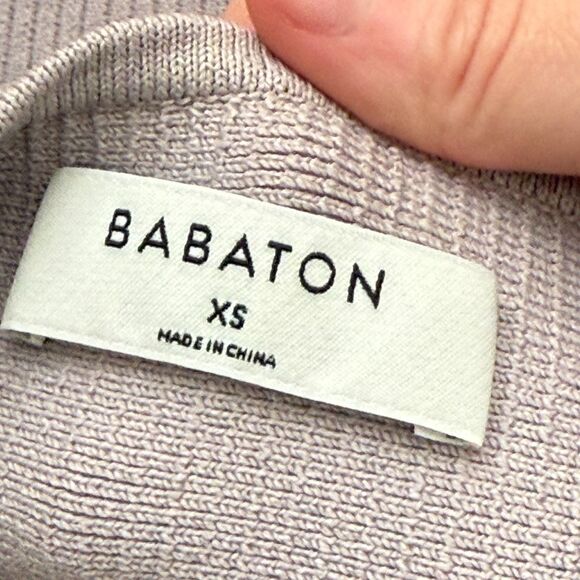 Women Babaton Sculpt Knit Squareneck Crop Top in Lilac Purple Size Extra Small - Picture 7 of 9
